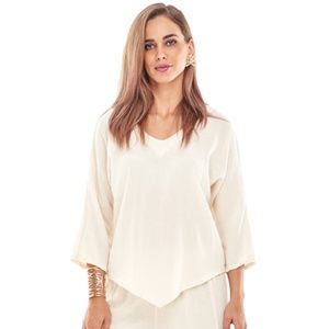 Oh My Gauze Bone Lynn Lagenlook Cotton Tunic Top 1
